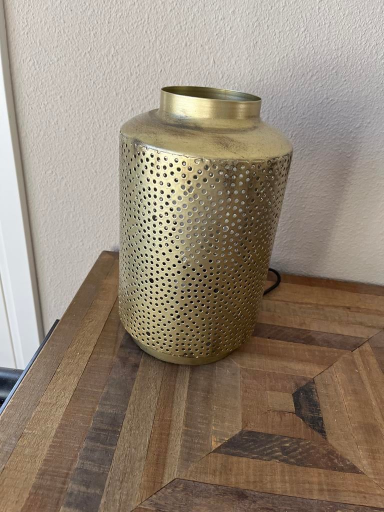 Gouden tafellamp (mediteraans) 2x, Ophalen of Verzenden, Zo goed als nieuw, Metaal, Minder dan 50 cm