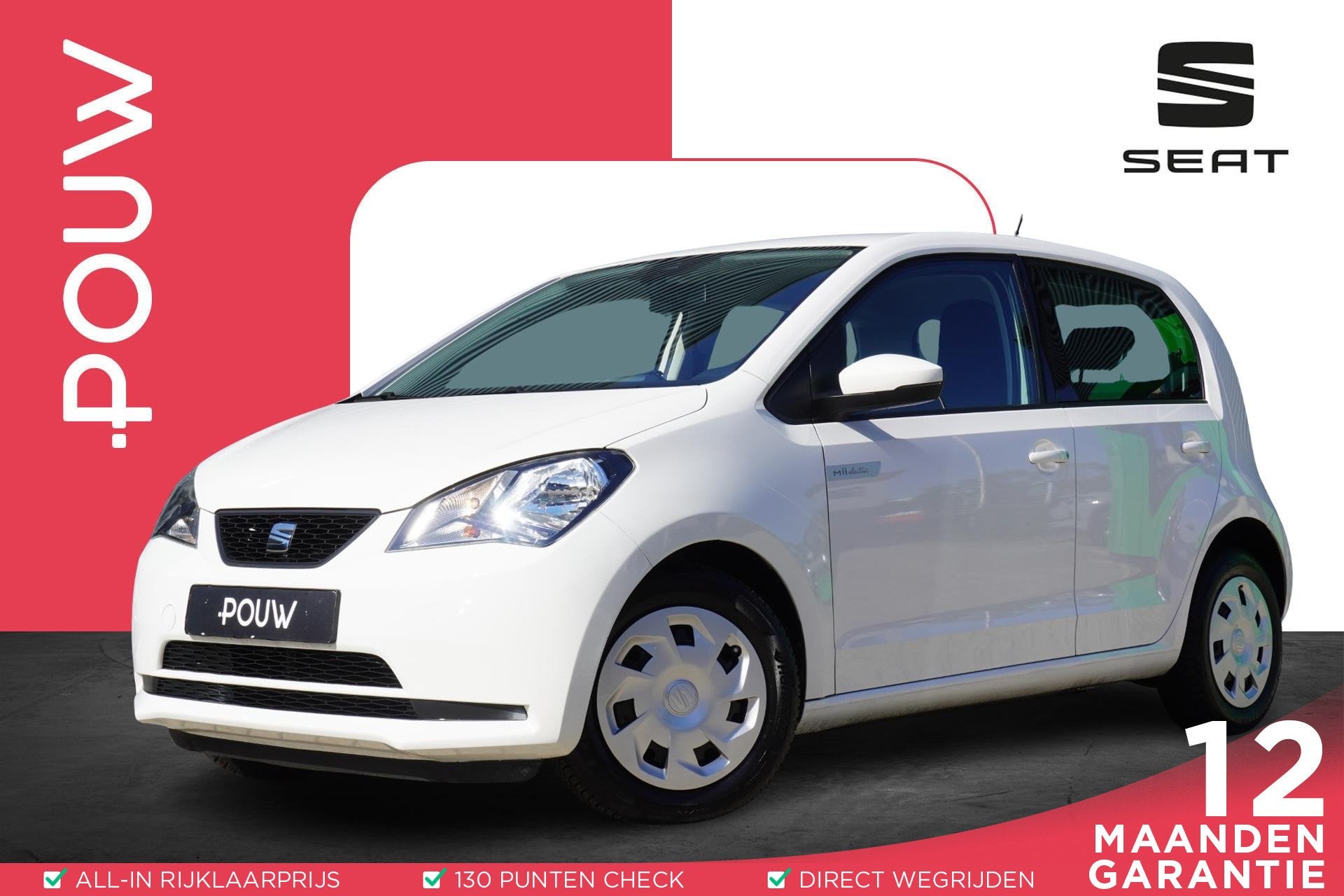 SEAT Mii Electric 83pk electric | SoH 95% | Climatronic | Bl, Auto's, Stof, Zwart, Mii, Wit