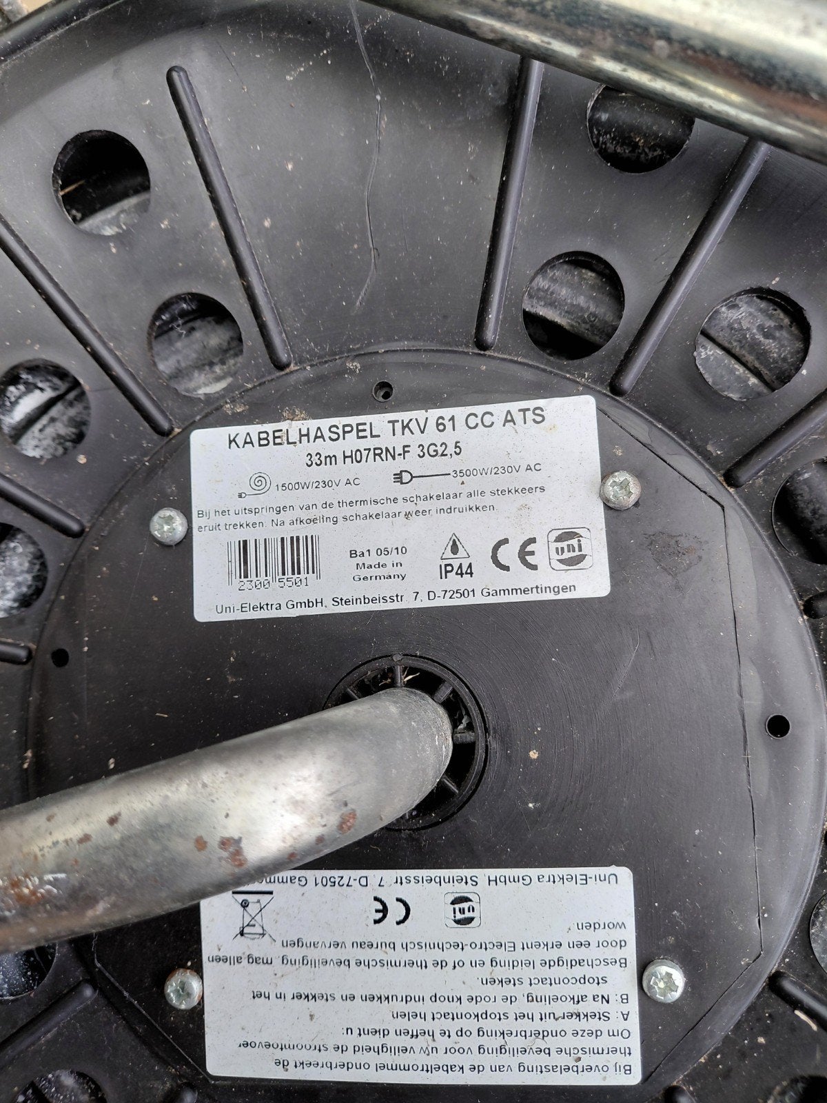 Camping Kabelhaspel TKV 61 CC ATS 33m H07RN-F 3G2,5, Caravans en Kamperen, Ophalen, Gebruikt