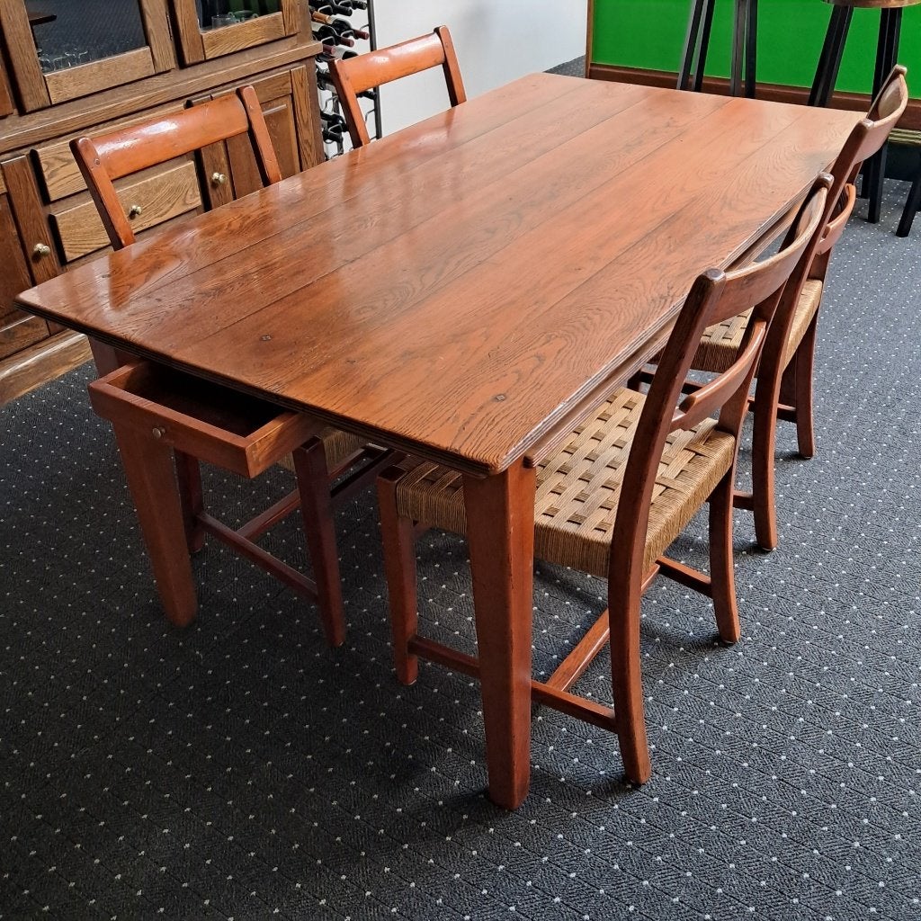 originele Schuitema eettafel met 4 stoelen, Ophalen, Art deco / jugendstil / neo suckow, Gebruikt, 50 tot 100 cm