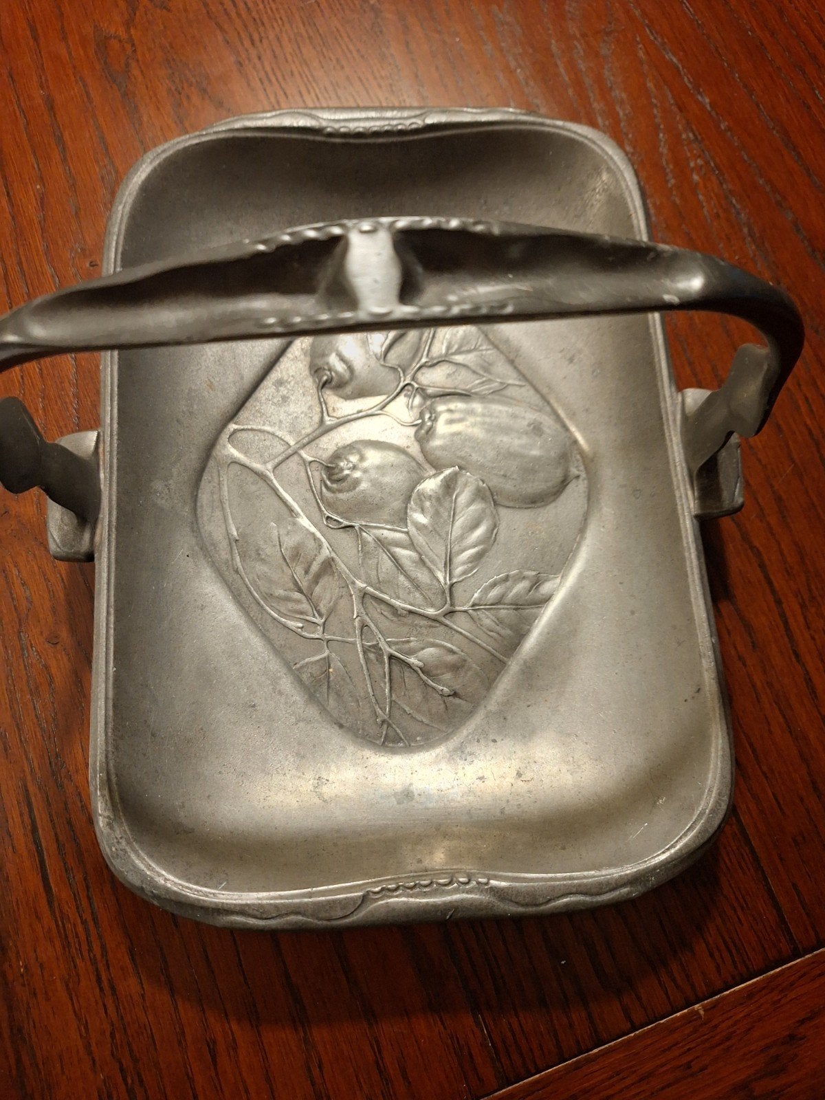 Originele Kayserzinn Tinnen Jugendstil Schaal met Henkel, Ophalen