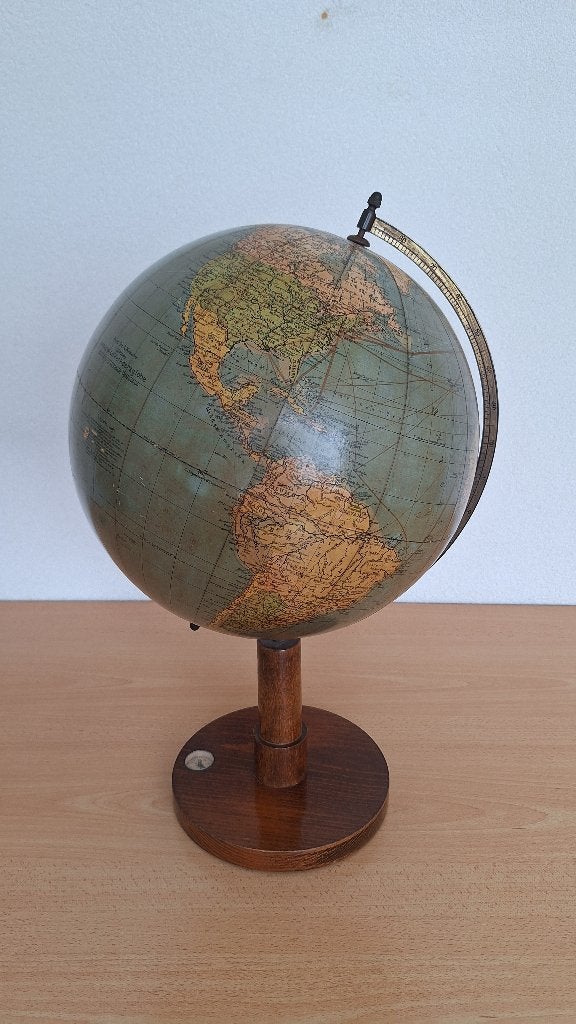 Antieke globe, wereldbol van w.s. 1983 van A. Krause, Huis en Inrichting, Woonaccessoires | Wereldbollen, Gebruikt, Ophalen