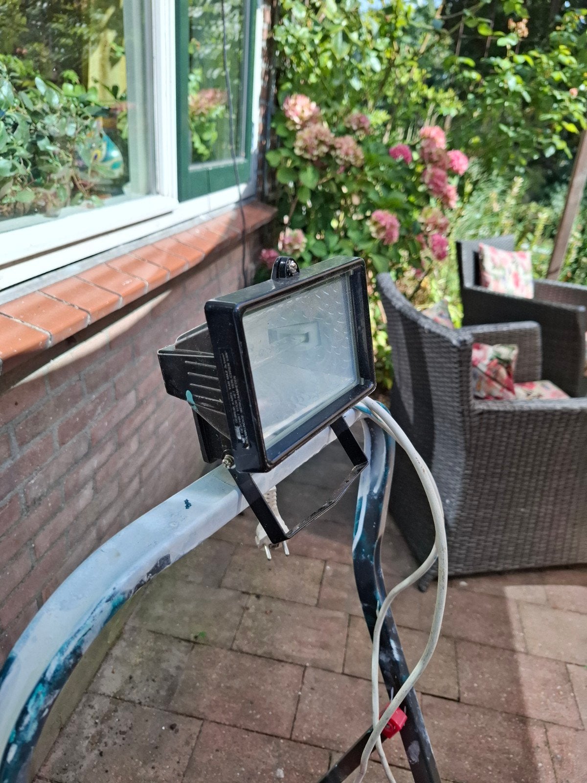 Halogeen bouwlamp met statief, Doe-het-zelf en Verbouw, Bouwverlichting, Gebruikt, Met statief, Ophalen of Verzenden, Lamp met armatuur