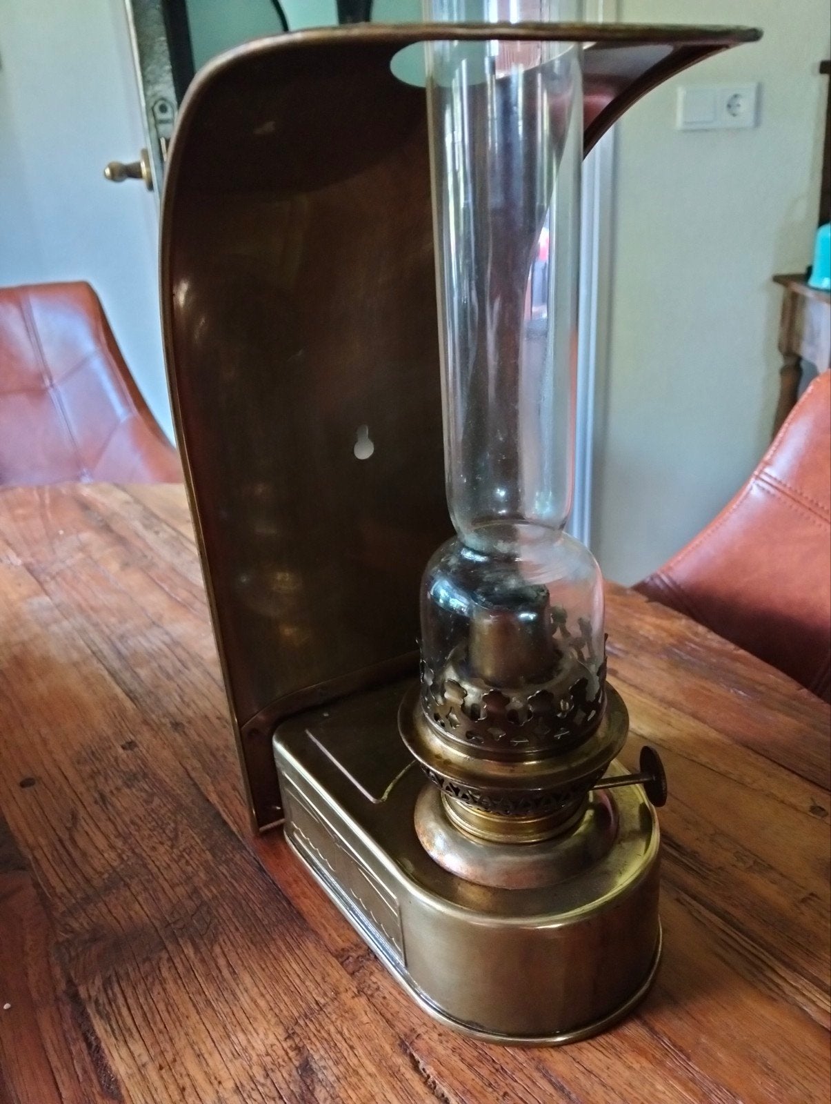 mooi messing olielamp, Ophalen of Verzenden
