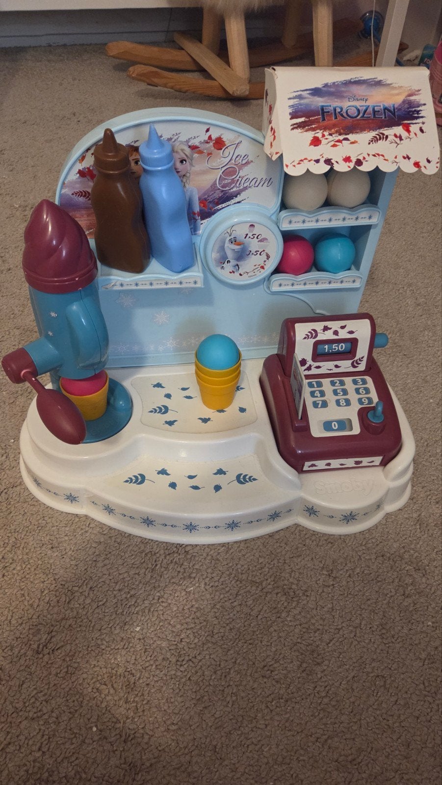Smoby Frozen IJskraam met Kassa en Accessoires, Ophalen of Verzenden, Gebruikt, Jongen of Meisje