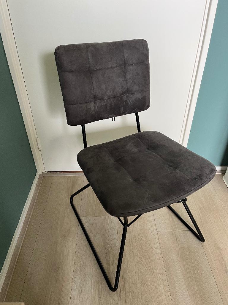 Eetkamerstoelen, Huis en Inrichting, Stoelen, Ophalen, Gebruikt, Twee, Grijs