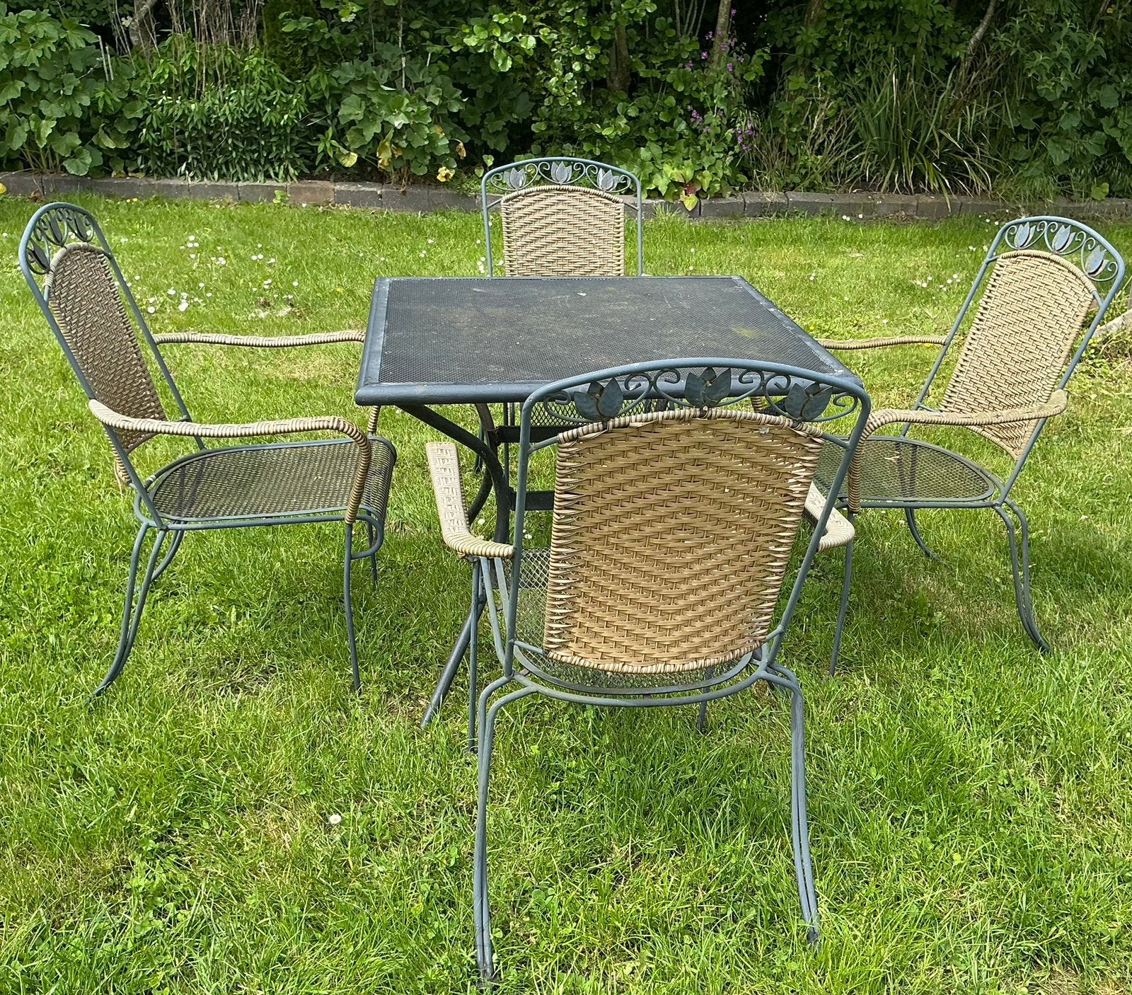 Tuinset met 4 stoelen, Ophalen, Gebruikt, Overige materialen
