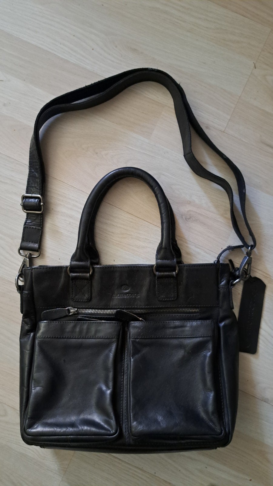Micmacbags Leren Handtas/Schoudertas Zwart, Ophalen, Gebruikt, Zwart, Handtas
