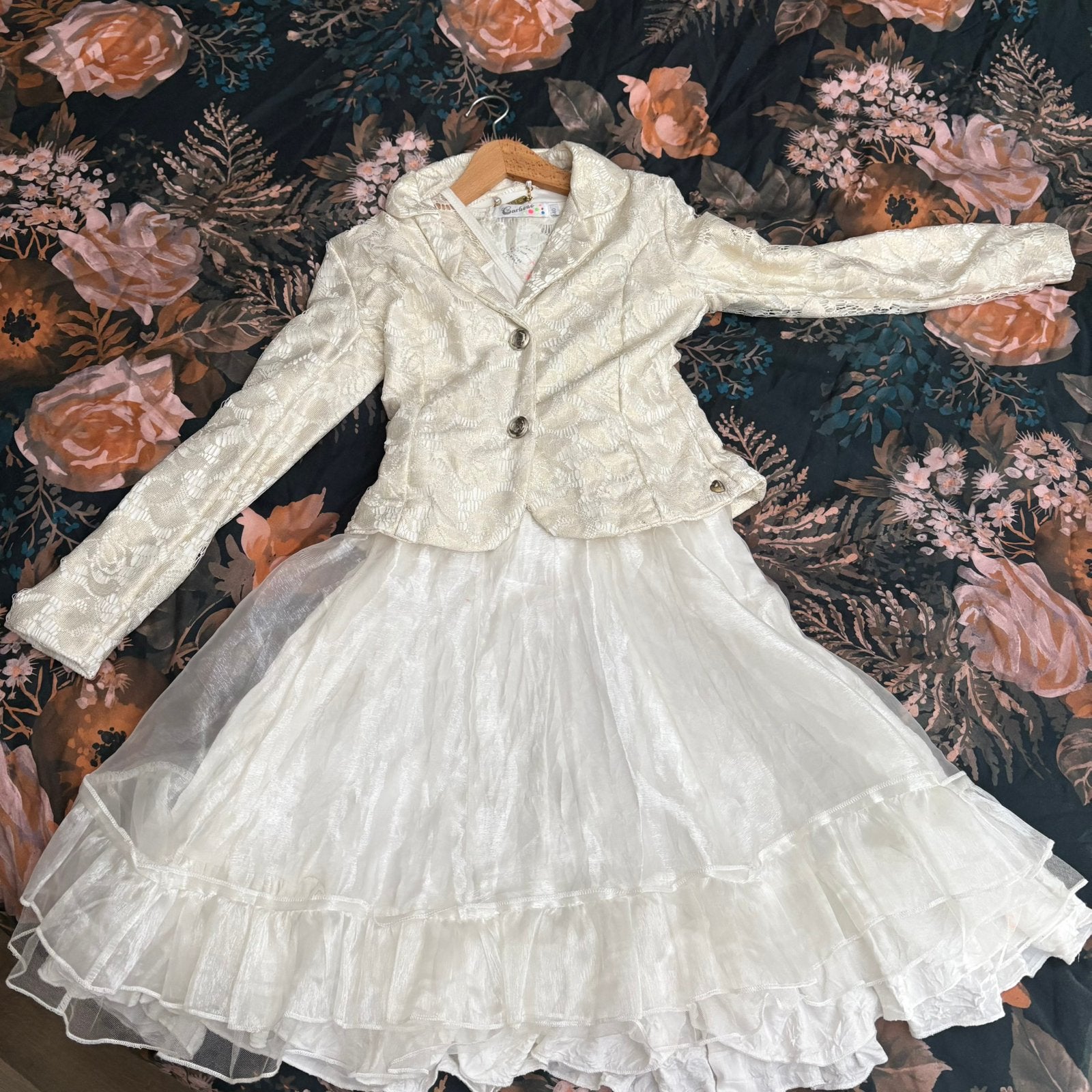 Carbone jurk en blazer, Kinderen en Baby's, Kinderkleding | Maat 140, Ophalen of Verzenden, Zo goed als nieuw, Meisje, Jurk of Rok