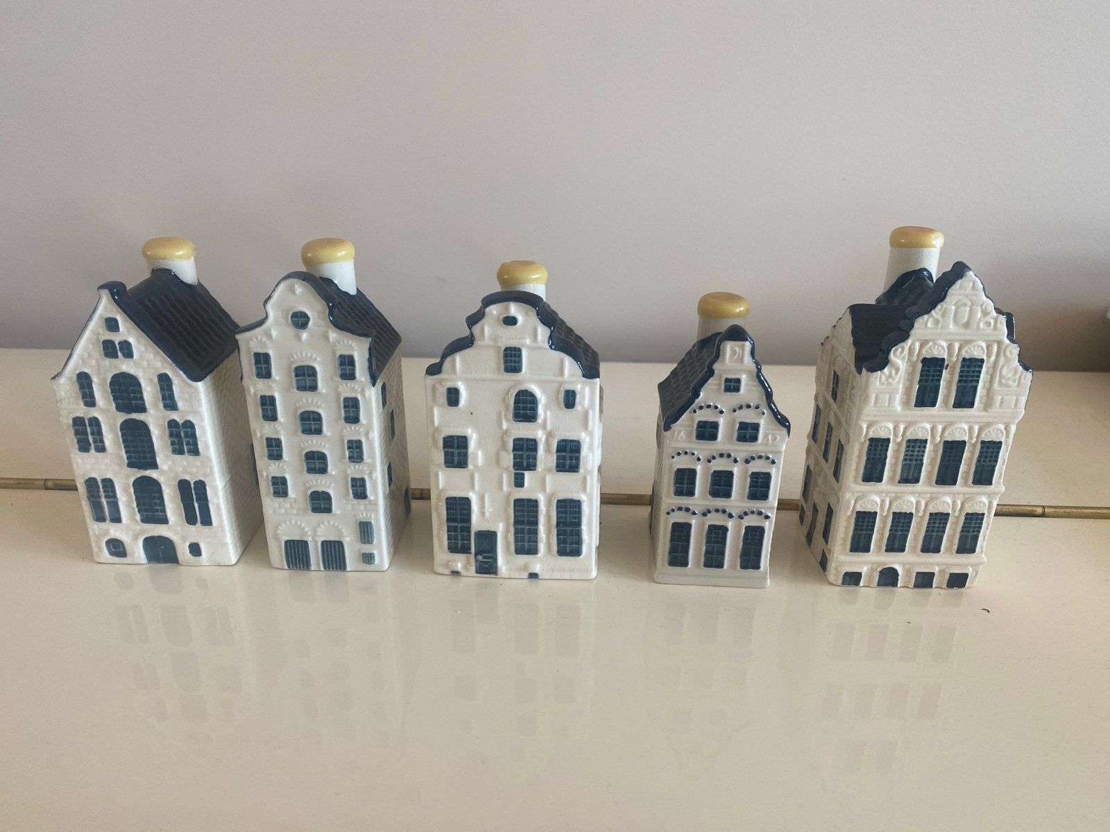 Set van 5 KLM Delfts Blauwe huisjes, Ophalen of Verzenden, Zo goed als nieuw