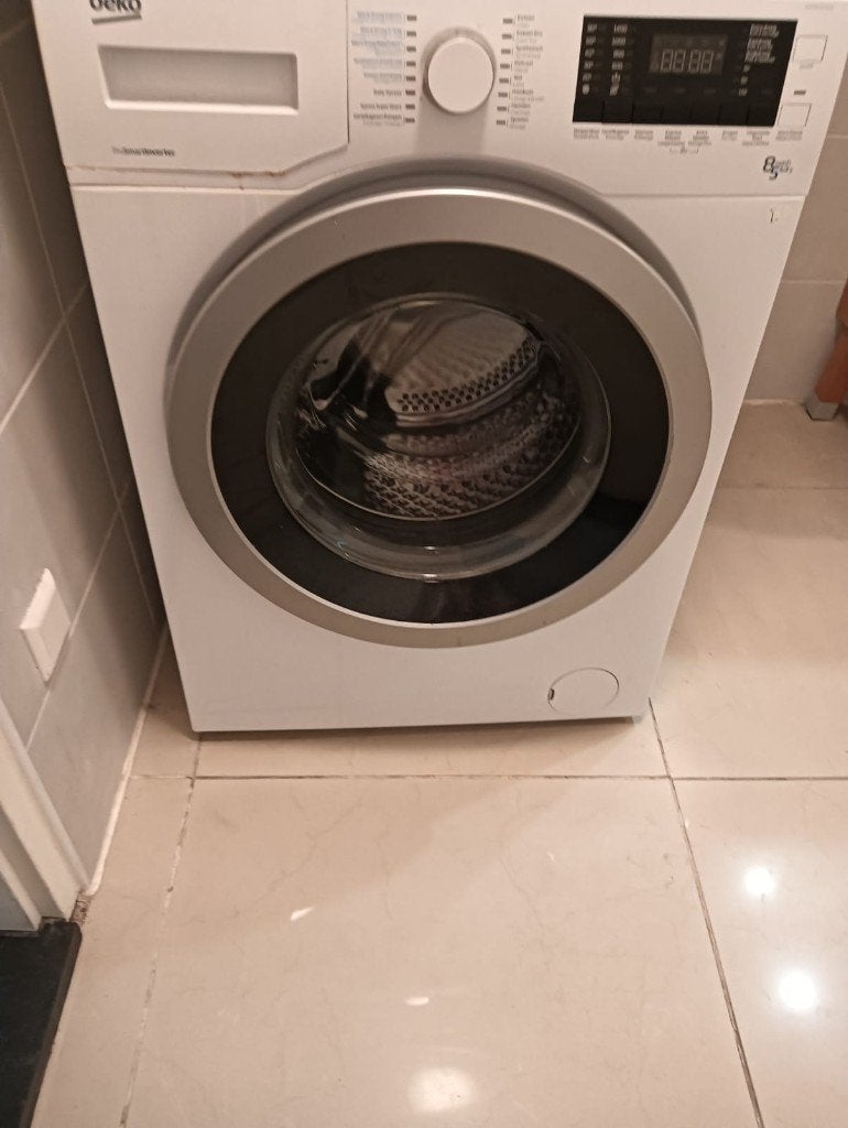 Wasmachine, Ophalen, Gebruikt, 1200 tot 1600 toeren, 85 tot 90 cm