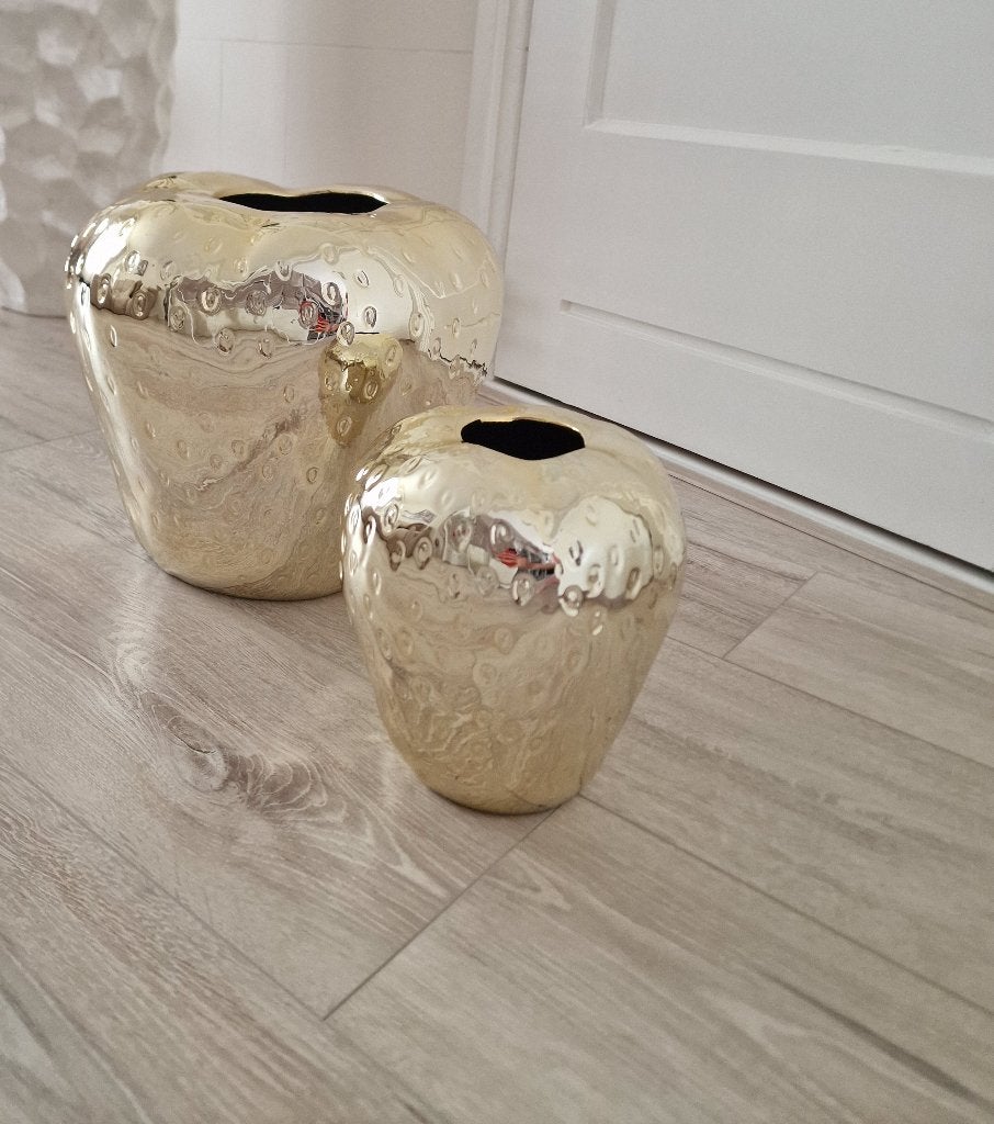 Aarbei Vazen Goud, Huis en Inrichting, Woonaccessoires | Vazen, Ophalen, Nieuw, Goud, Overige materialen