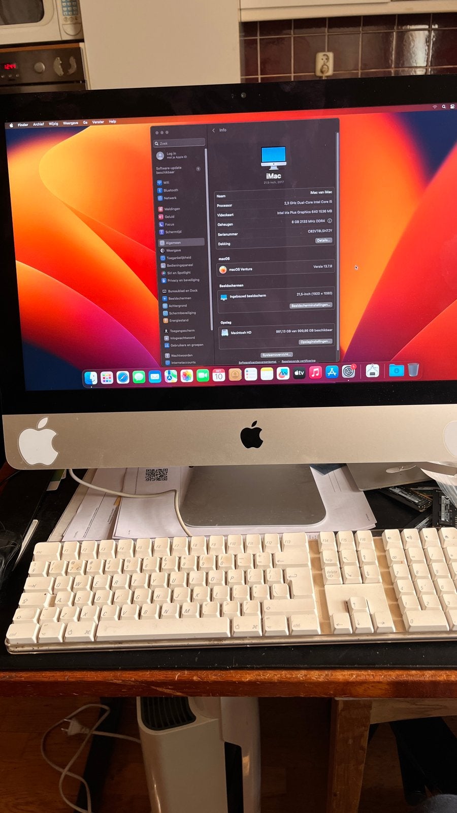 Apple iMac 21.5-inch, 2017 - 8GB RAM, 1TB HDD, Ophalen, 2 tot 3 Ghz, IMac, Zo goed als nieuw