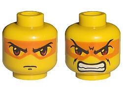 Lego Minifigure, Head Dual Sided Exo-Force Brown Eyes with, Ophalen of Verzenden, Gebruikt, Losse stenen, Lego