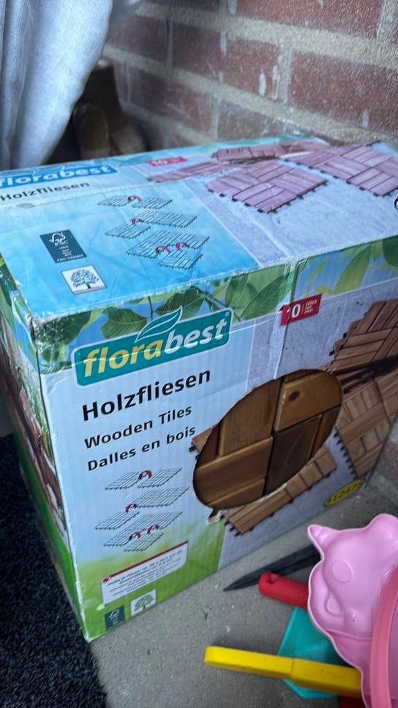 Houten terrastegels (8 stuks), Ophalen, Zo goed als nieuw, Hout