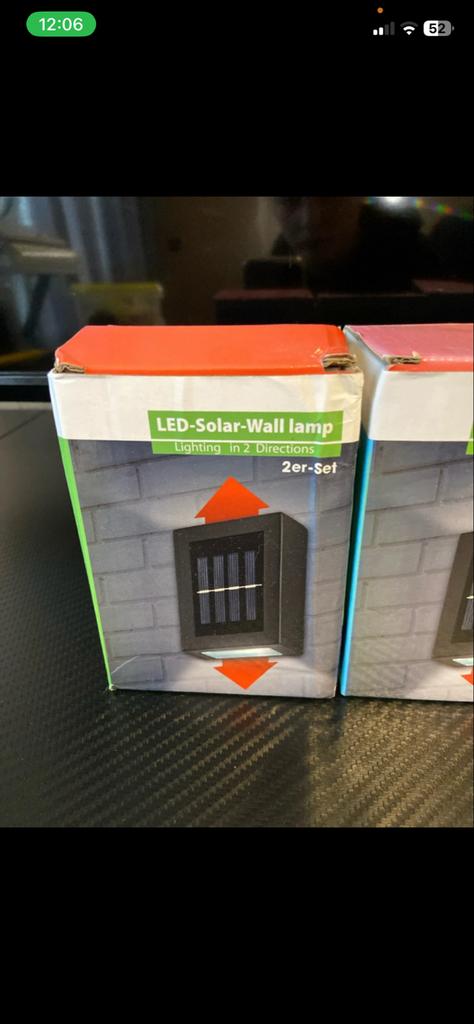 LED Solar Wandlamp - Verlichting in 2 Richtingen (2-delige s, Zonne-energie, Kunststof, Wandlamp, Nieuw