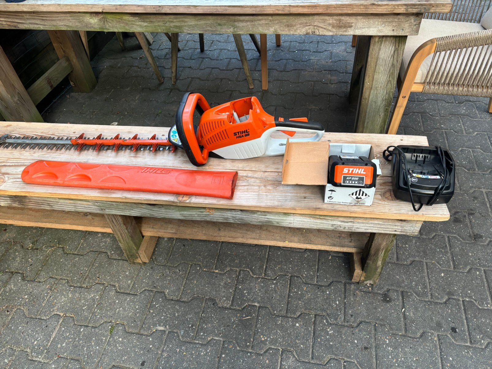 Stihl hsa86 accu heggenschaar set  in nette staat, Ophalen, Zo goed als nieuw, Overige soorten