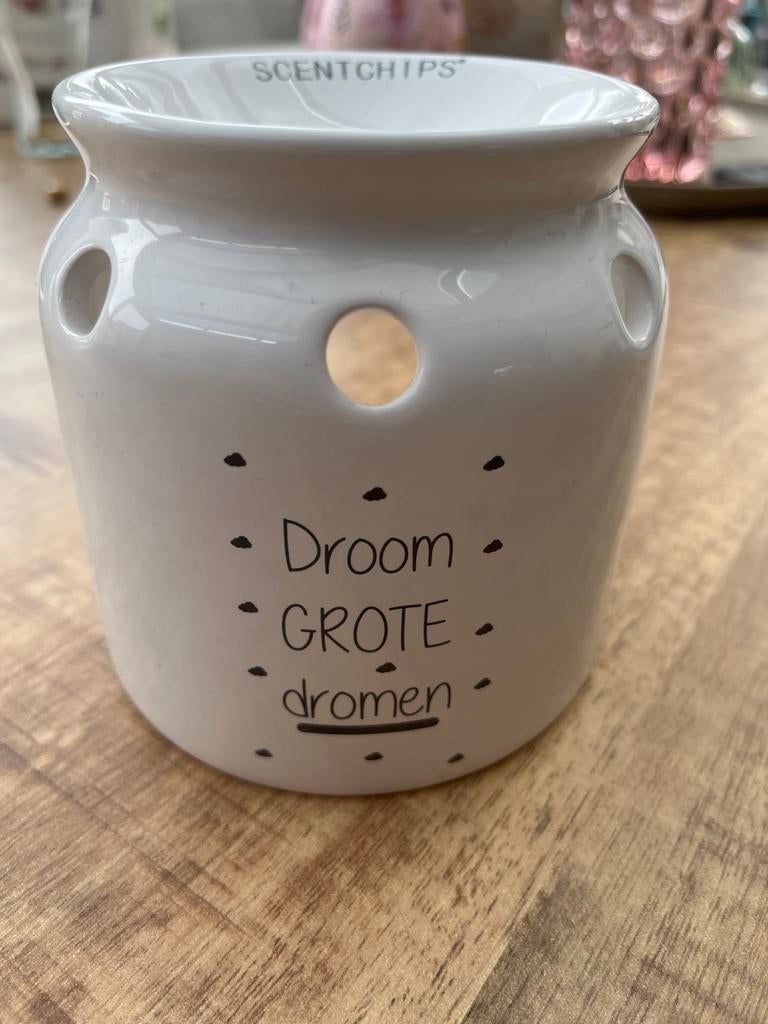 Scentchips brander "Droom GROTE dromen", Ophalen of Verzenden, Gebruikt, Wit, Steen/keramiek