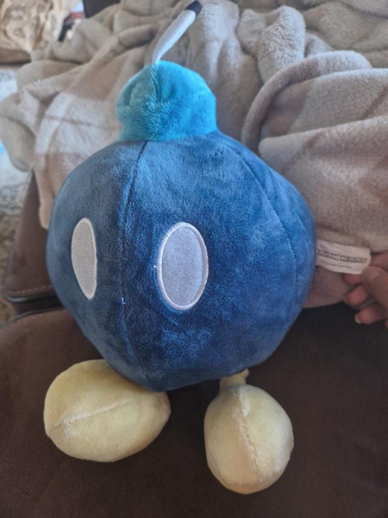 Mario Kart Bob-omb Knuffel - Zo goed als nieuw, Overige typen, Blauw, Ophalen of Verzenden, Nintendo