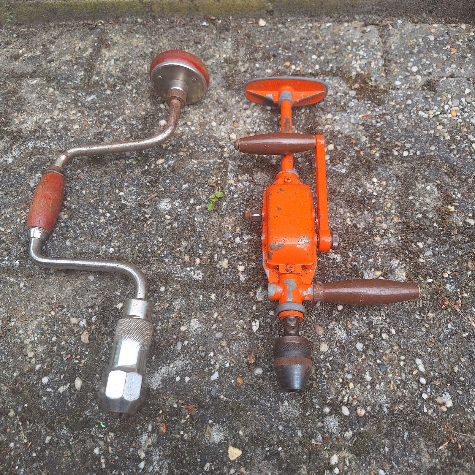 Vintage handboor en zwengelboor (Aurowa) - set van 2, Ophalen of Verzenden, Gebruikt, Overige typen