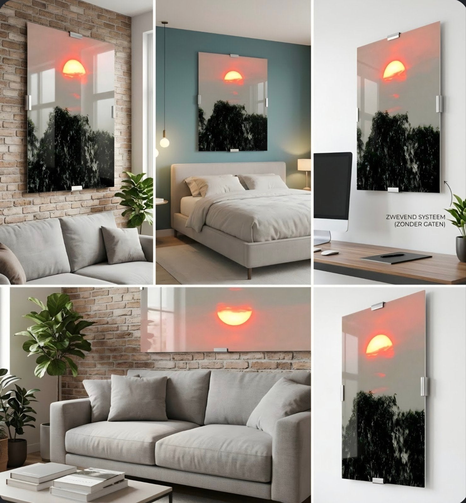 Topkwaliteit Eyecatcher: Warme Zonsondergang Luxe Plexiglas, Verzenden, Nieuw, Schilderij, Oorspronkelijke maker