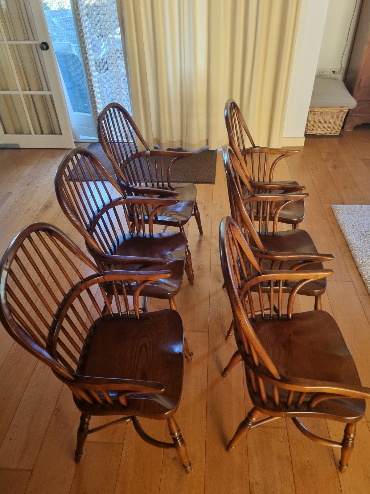Set van 6 klassieke Windsor stoelen met armleuningen, Ophalen