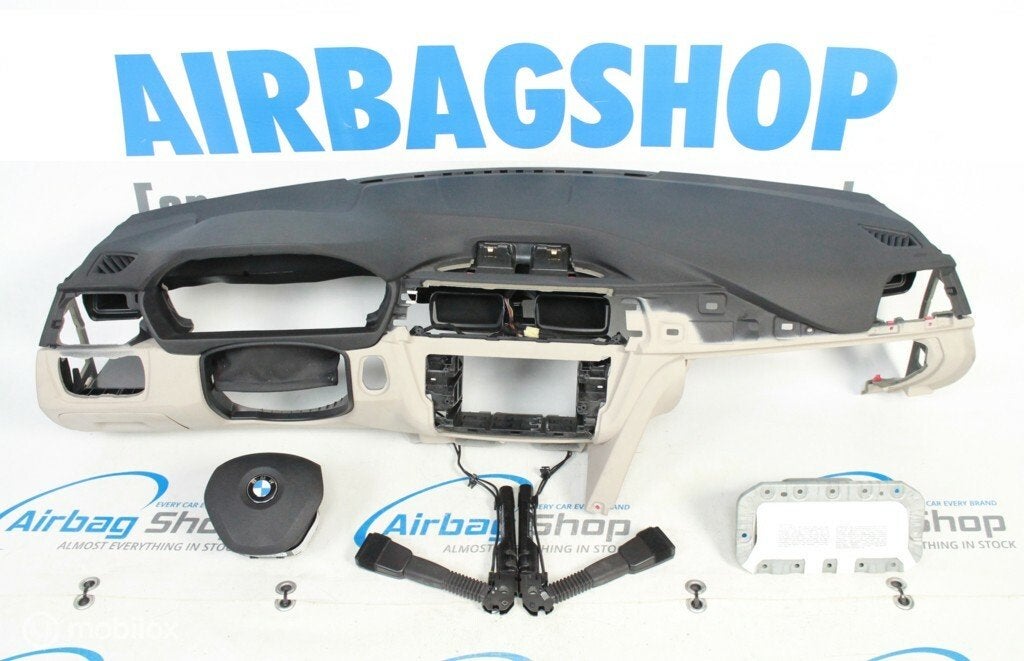 Airbag set - Dashboard zwart beige BMW 3 F30 F31 F34, Gebruikt, Ophalen of Verzenden
