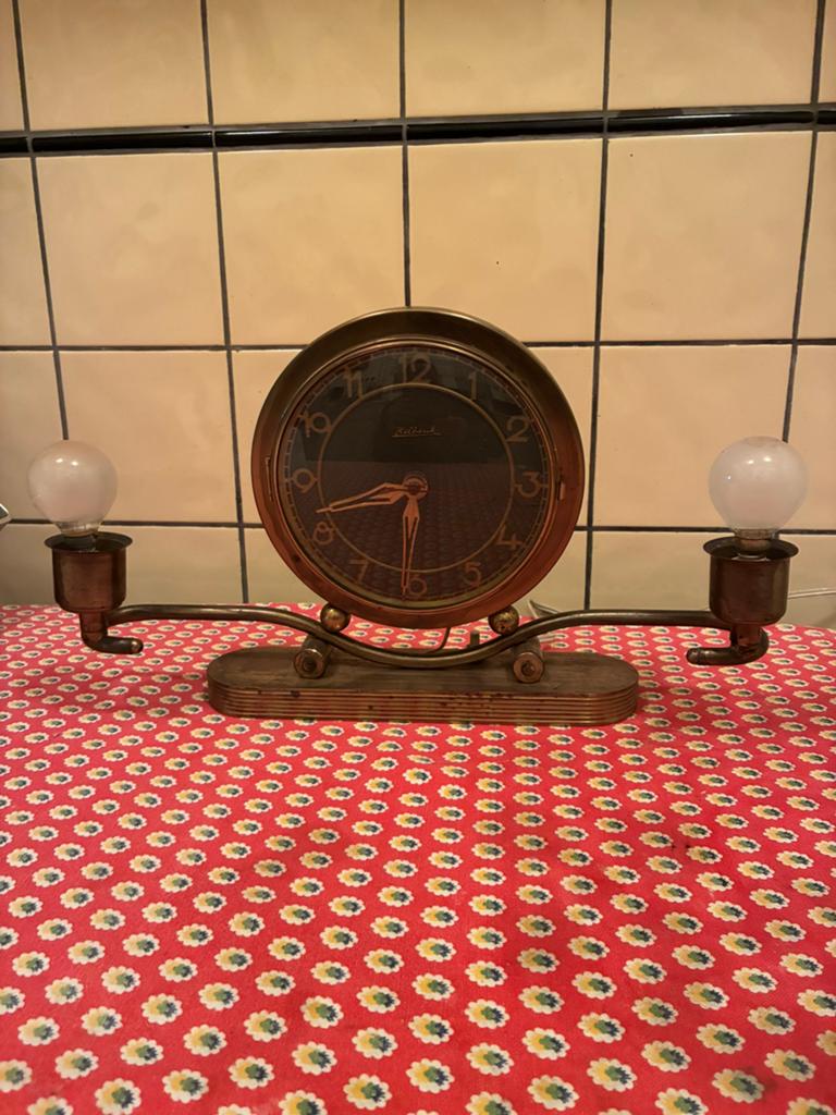 Oude Hilbink klok met verlichting, Ophalen of Verzenden