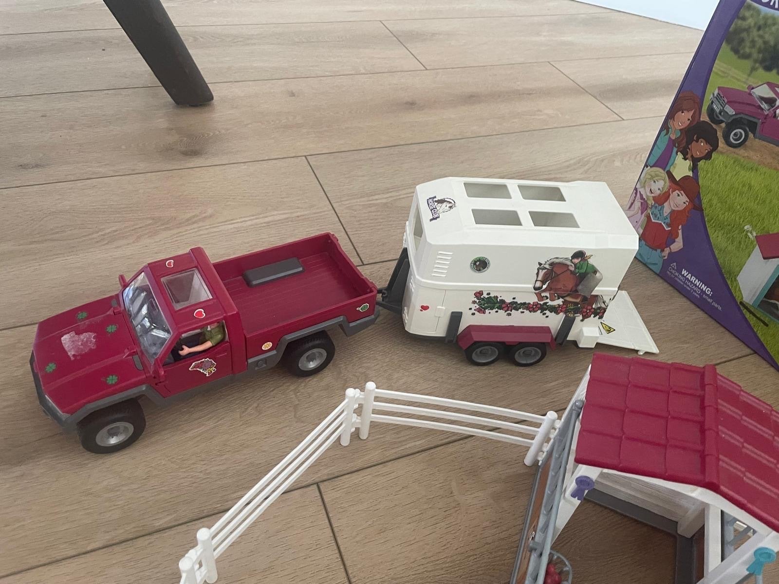 Schleich Horse Club set met auto, trailer en paarden, Ophalen, Gebruikt, Jongen of Meisje
