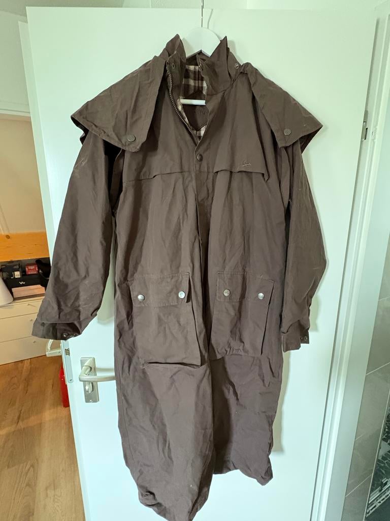 Equitherme lange regenjas voor paardrijden incl opbergtas, Dieren en Toebehoren, Paardrijkleding, Ophalen of Verzenden, Zo goed als nieuw