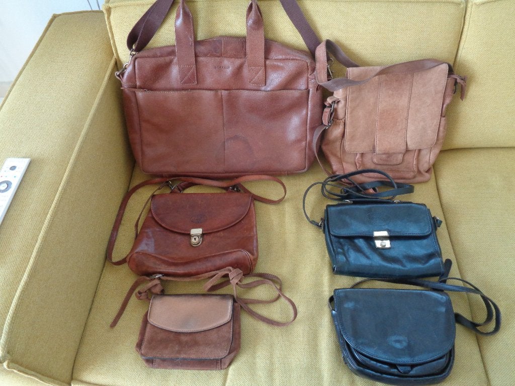 BURKELY leren schoudertas, portemonnee, Sieraden, Tassen en Uiterlijk, Tassen | Schoudertassen, Overige merken, Bruin, Ophalen of Verzenden