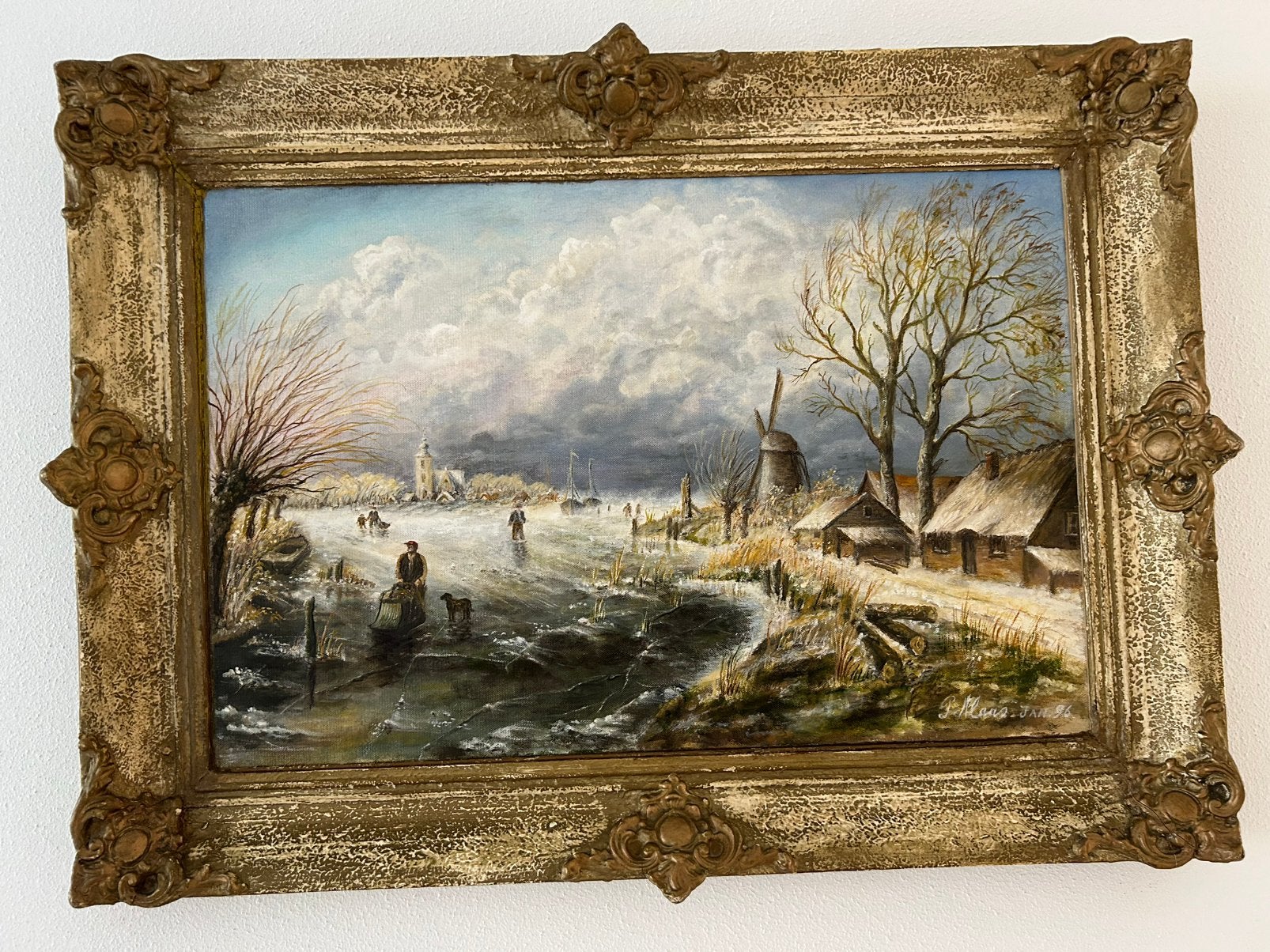 2 x schilderij met lijst, Ophalen, Origineel werk