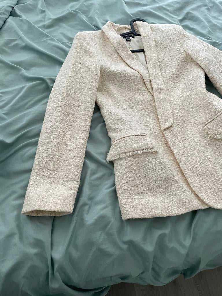 Mango tweed blazer XS, zo goed als nieuw, Ophalen of Verzenden, Zo goed als nieuw, Maat 34 (XS) of kleiner, Beige