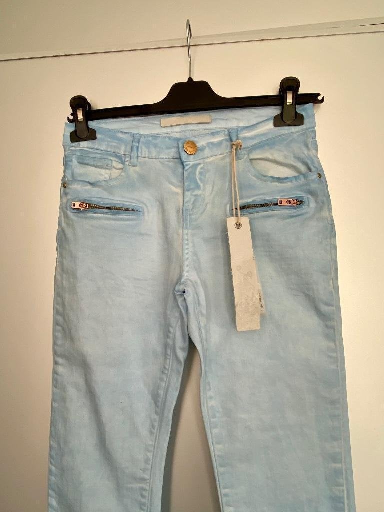 G368 Nieuw: Jade Twelve: mt 27=XS coated jeans spijkerbroek, Jade Twelve, Blauw, Nieuw, Ophalen of Verzenden