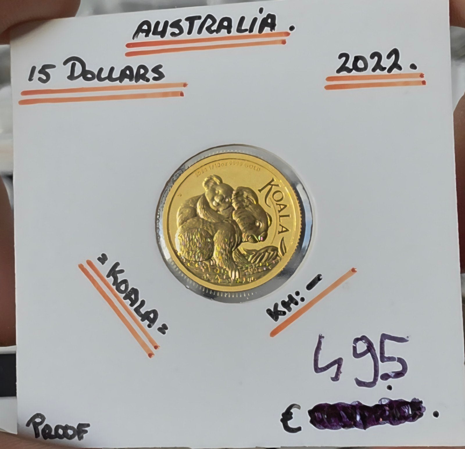 15 dollar 2022 Koala Australië, Verzenden, Losse munt, Goud