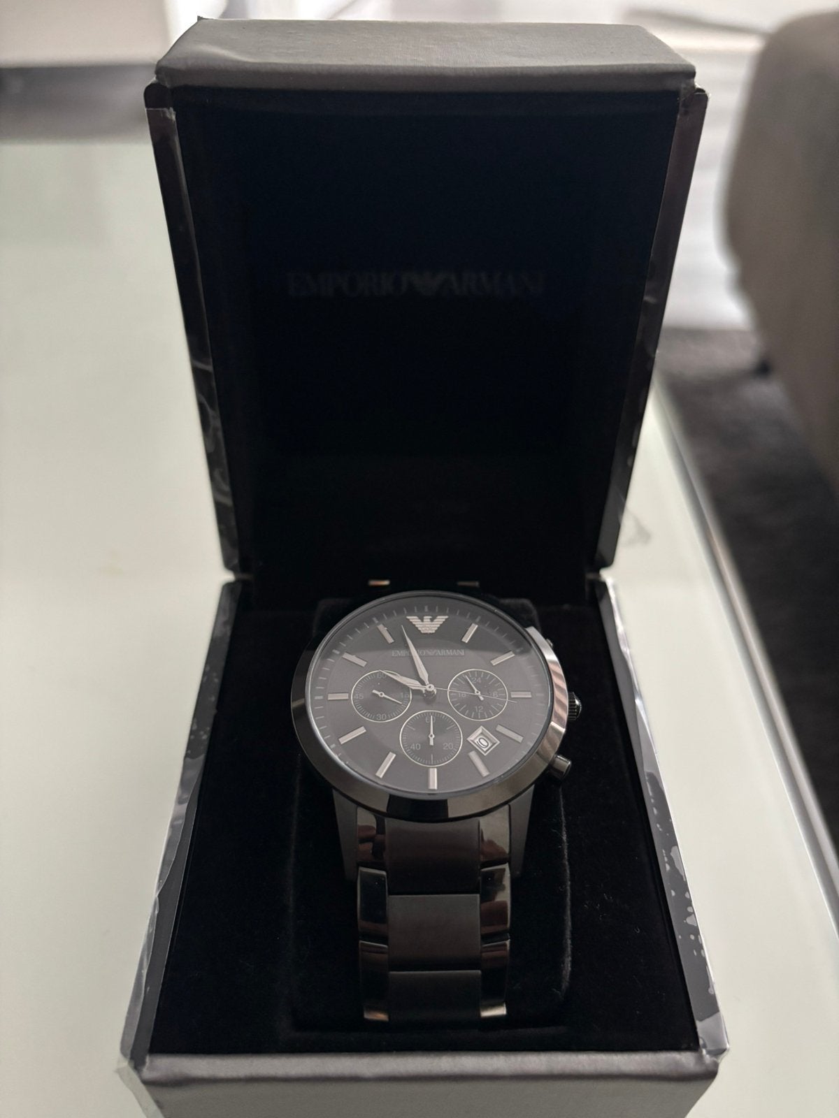 Armani AR2453 Herenhorloge, Ophalen, Zo goed als nieuw, Staal, Overige merken