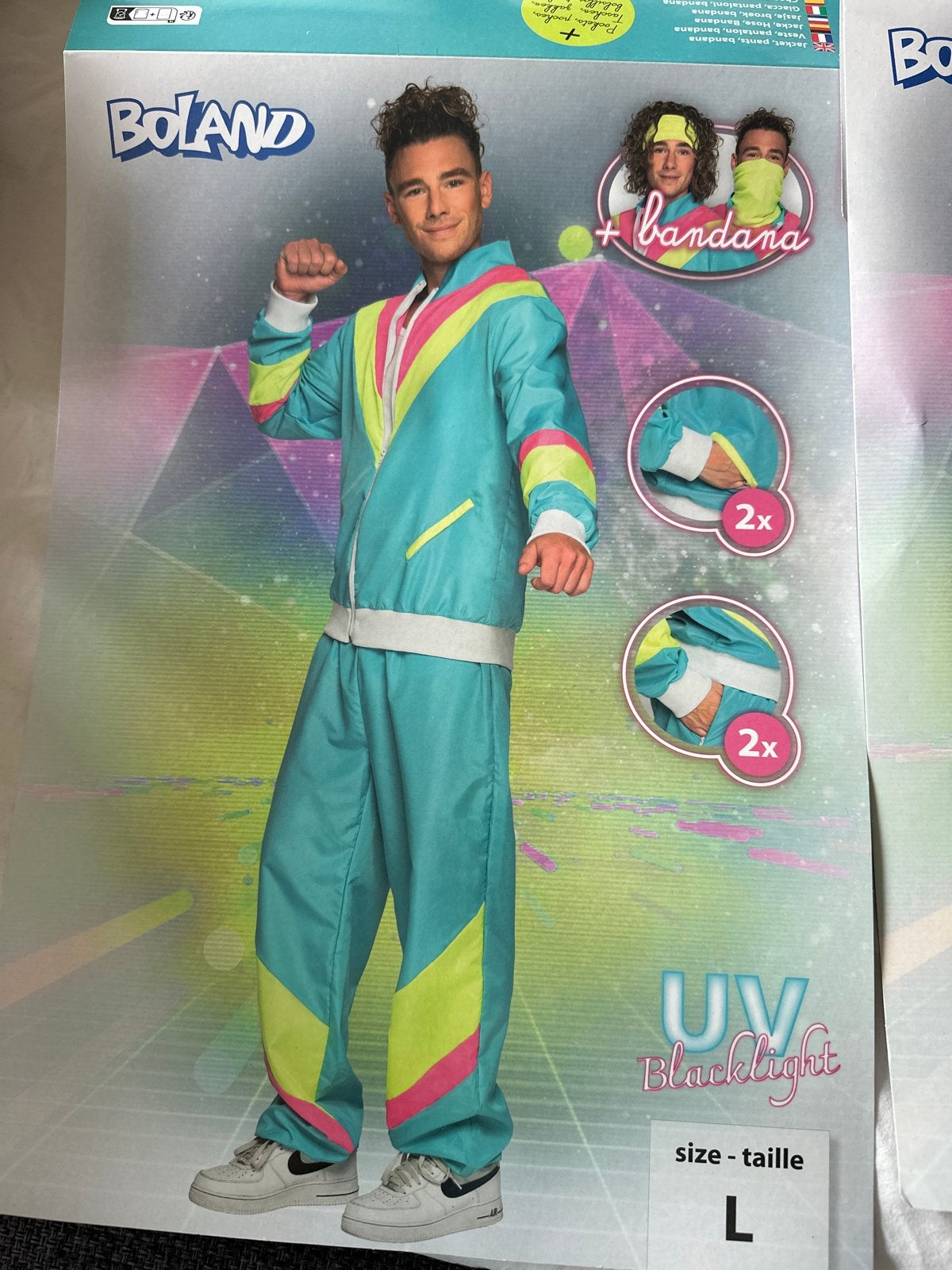 Carnavalskleding jaren 80 feestkleding maat L, Ophalen of Verzenden, Zo goed als nieuw