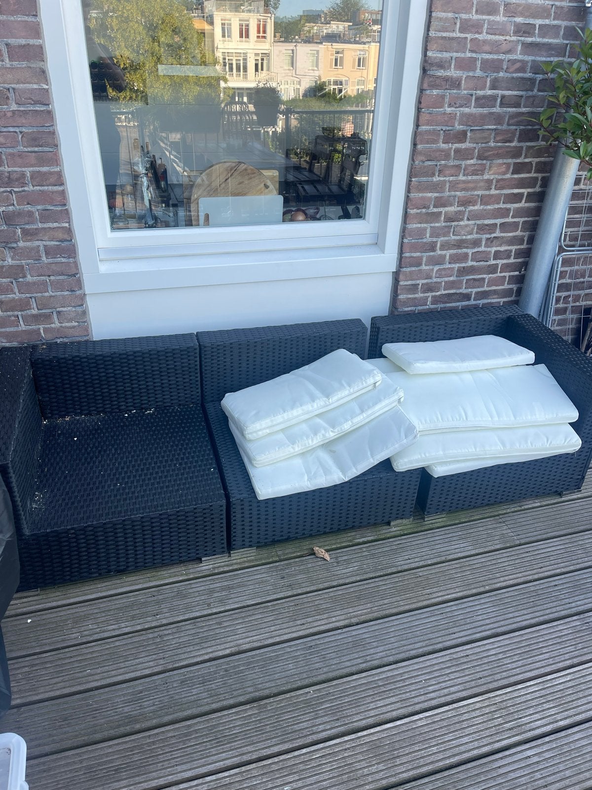 VidaXL Loungeset met kussens, Tuin en Terras, Tuinsets en Loungesets, Ophalen, Gebruikt, 3 zitplaatsen, Loungeset