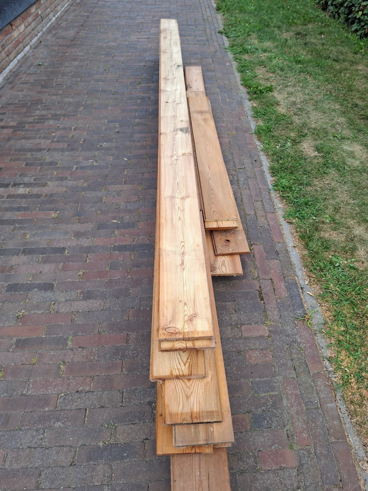 Siberische Lariks Schroten - 9m2 - 24 stuks met mes en groef, Ophalen, Overige houtsoorten, Minder dan 25 mm, Plank