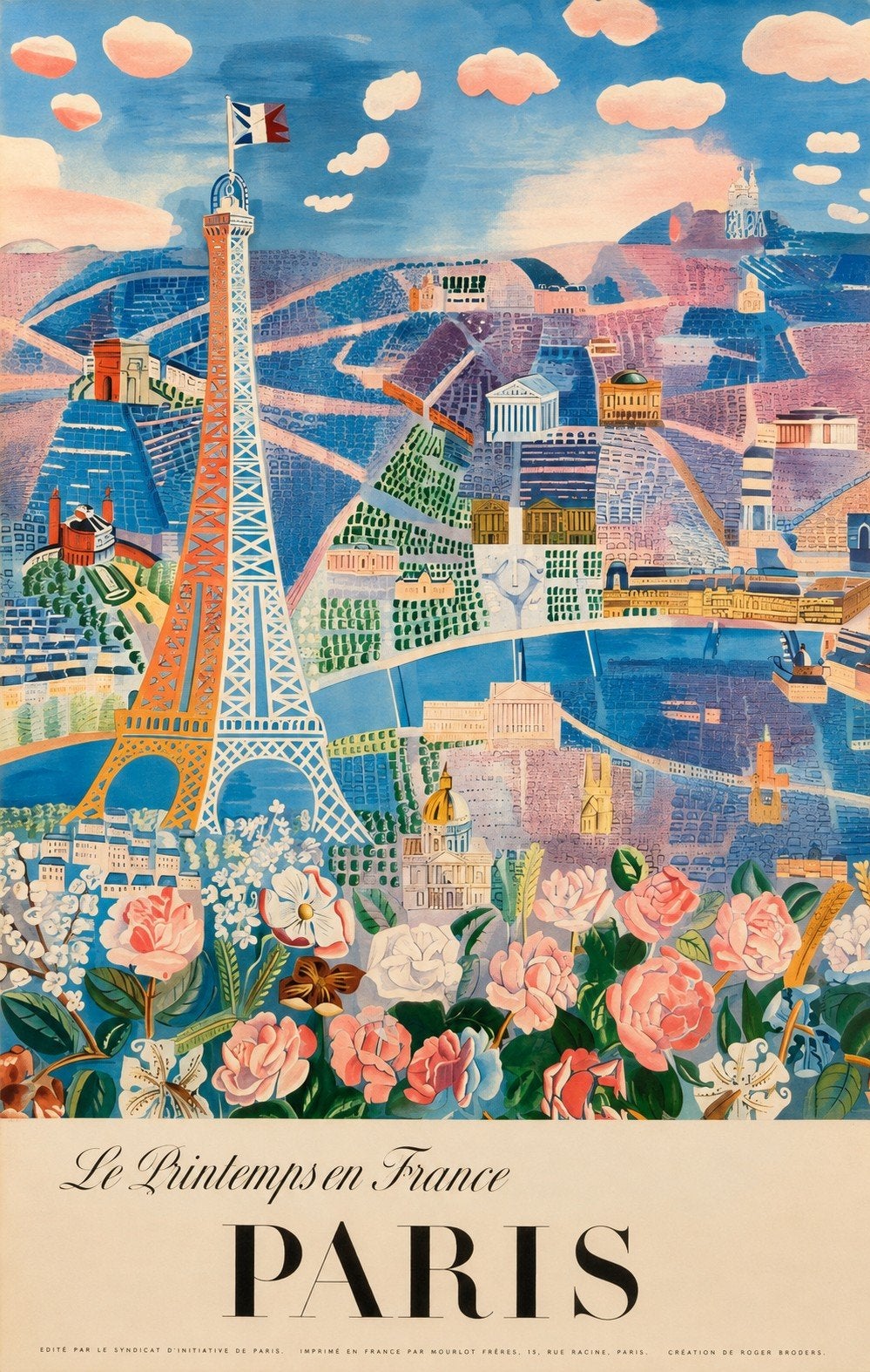 Vintage Poster: Le Printemps en France - Parijs, Ophalen of Verzenden