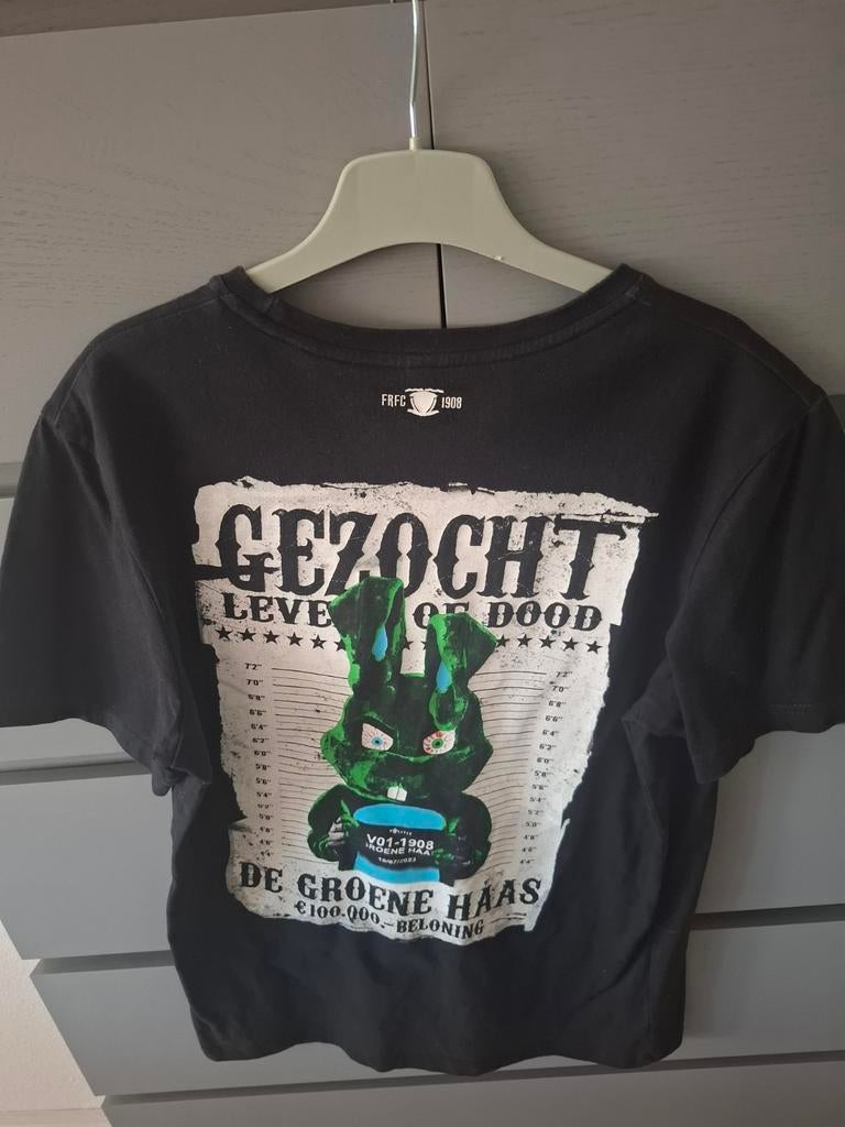 Feyenoord Groene Haas T-shirt Maat M (valt als S), Zwart, Ophalen of Verzenden, Gedragen, Feyenoord