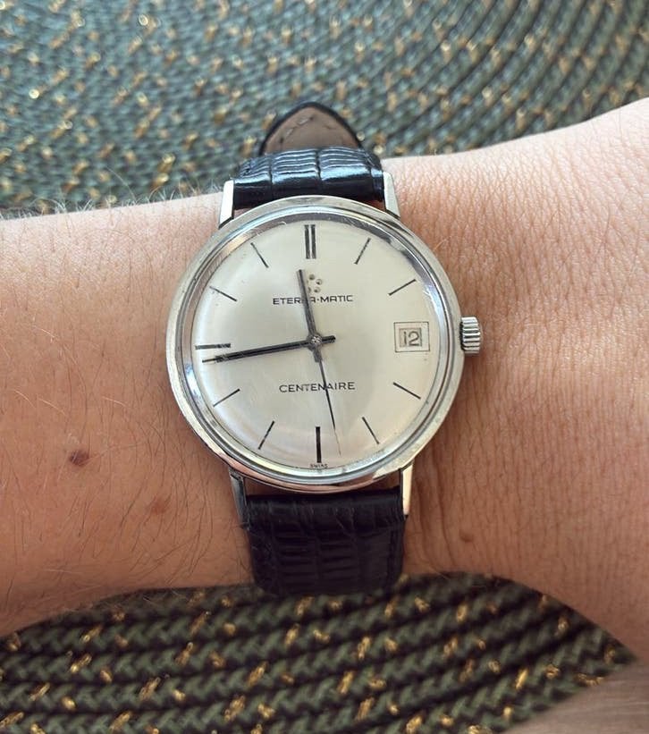 Eterna-Matic Centenaire Polshorloge - Klassiek Herenhorloge, Overige merken, Staal, Polshorloge, Ophalen of Verzenden
