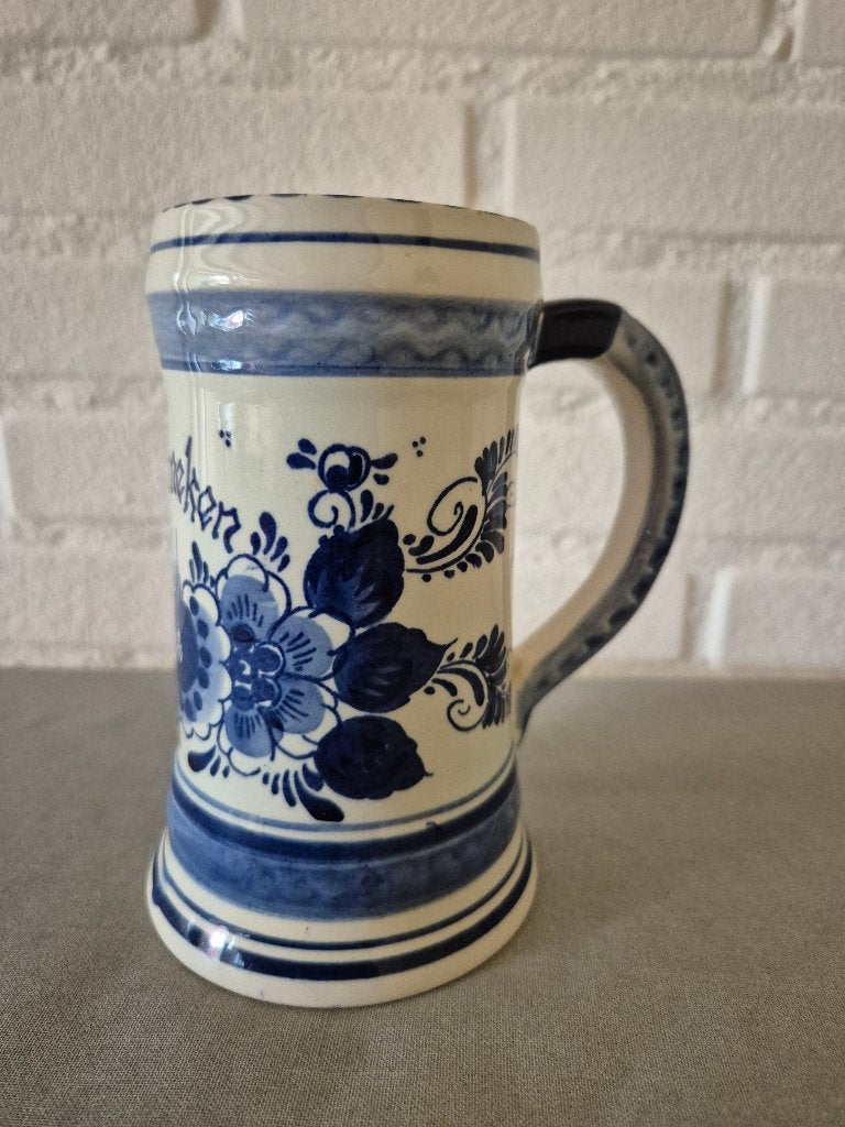 Heineken bierpul Hand painted Delfts Blauw, Ophalen of Verzenden