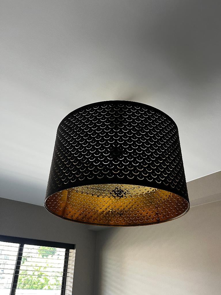 IKEA NYMÖ Lampenkap - Zwart met Goud (59 cm), Huis en Inrichting, Lampen | Lampenkappen, Ophalen, 25 tot 50 cm, Moderne of klassieke
