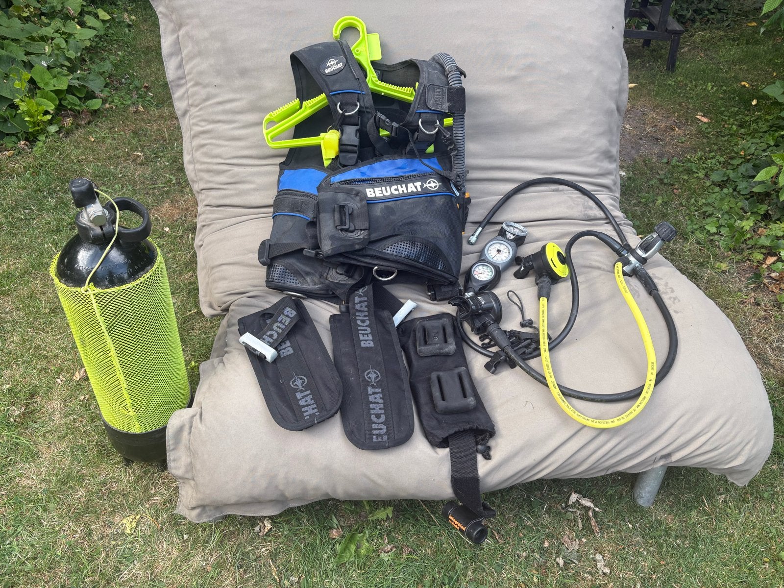 Complete Duikset: Vest, Fles, Loodzakken, Slangen & Meters, Watersport en Boten, Duiken, Ophalen, Gebruikt, Trimvest of Wing
