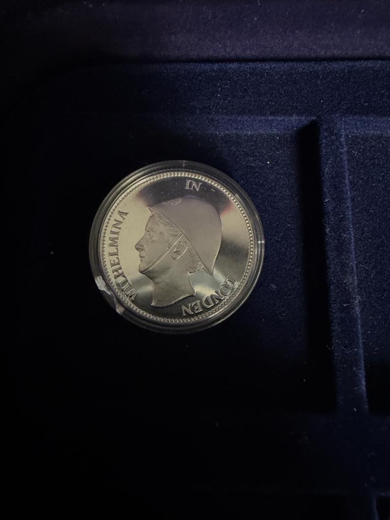 Zilveren 1 Gulden Wilhelmina In Londen 1940, Postzegels en Munten, Munten | Europa | Euromunten, Ophalen of Verzenden, Losse munt