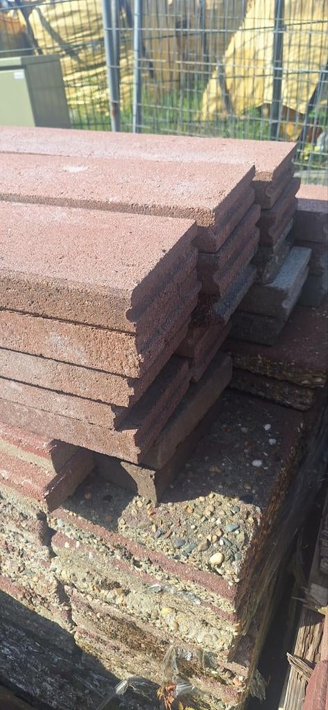 Rode opsluitbanden 5x15x100 cm ( 13 stuks ), Gebruikt, Ophalen of Verzenden, Minder dan 5 m², Beton