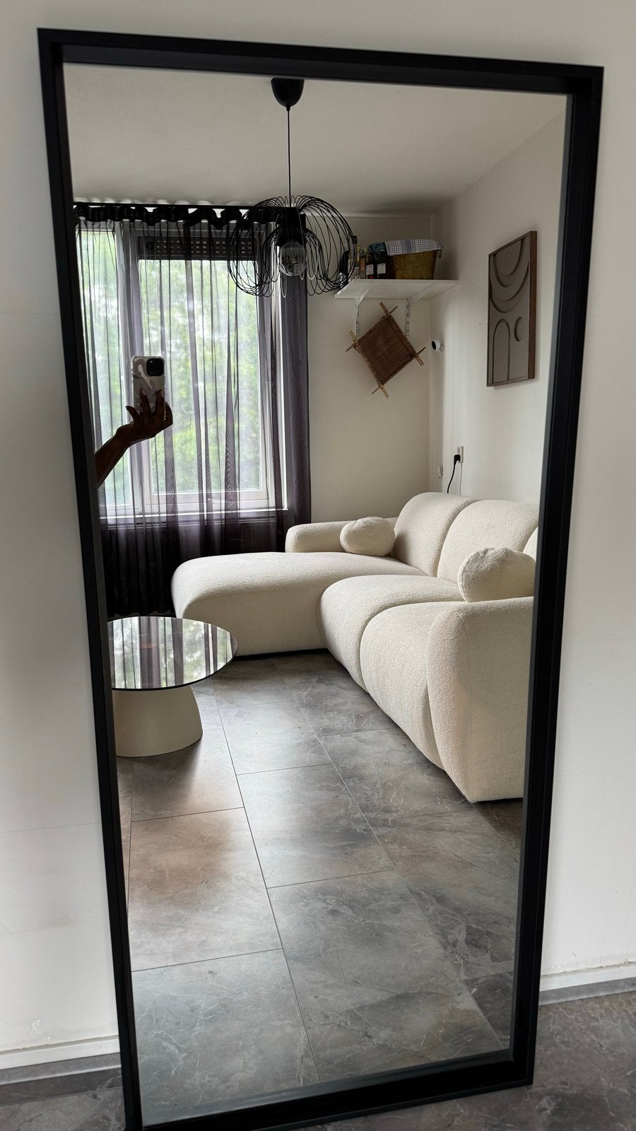 Grote spiegel, Huis en Inrichting, Woonaccessoires | Spiegels, Gebruikt, 75 tot 100 cm, 150 tot 200 cm, Rechthoekig, Ophalen