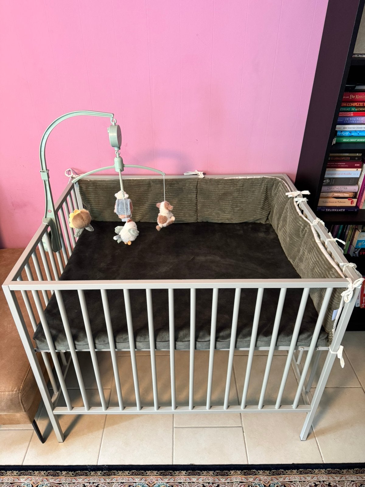 Metalen babybox compleet met accessoires., Ophalen, Zo goed als nieuw, Boxkleed