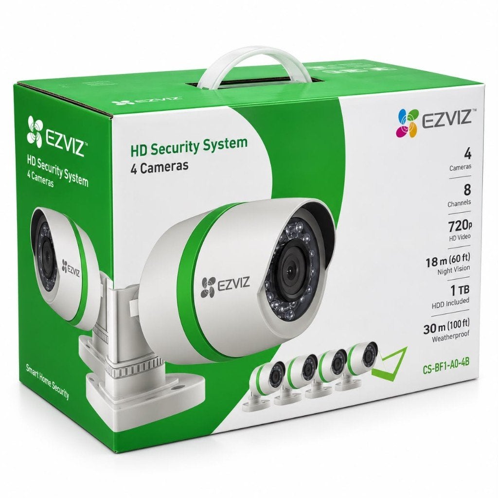 EZVIZ 4 Channel HD Security System | 1TB HDD + 4 Camera's, ., Ophalen of Verzenden, Zo goed als nieuw, .